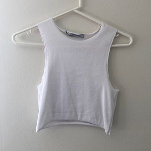 ZARA white crop tank